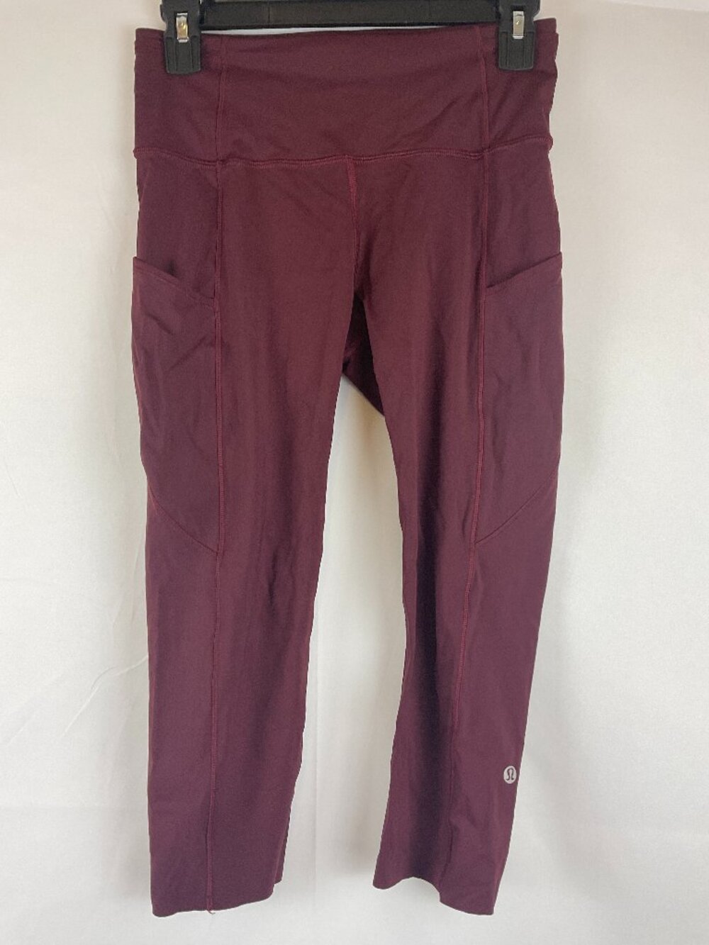 Lululemon Fast and Free Crop II 19" Non Reflective 6  Tech Pockets Cassis